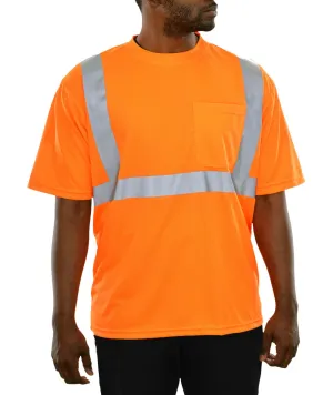 102SXOR ANSI Orange Birdseye Pocket X-Back High Visibility Safety Shirt