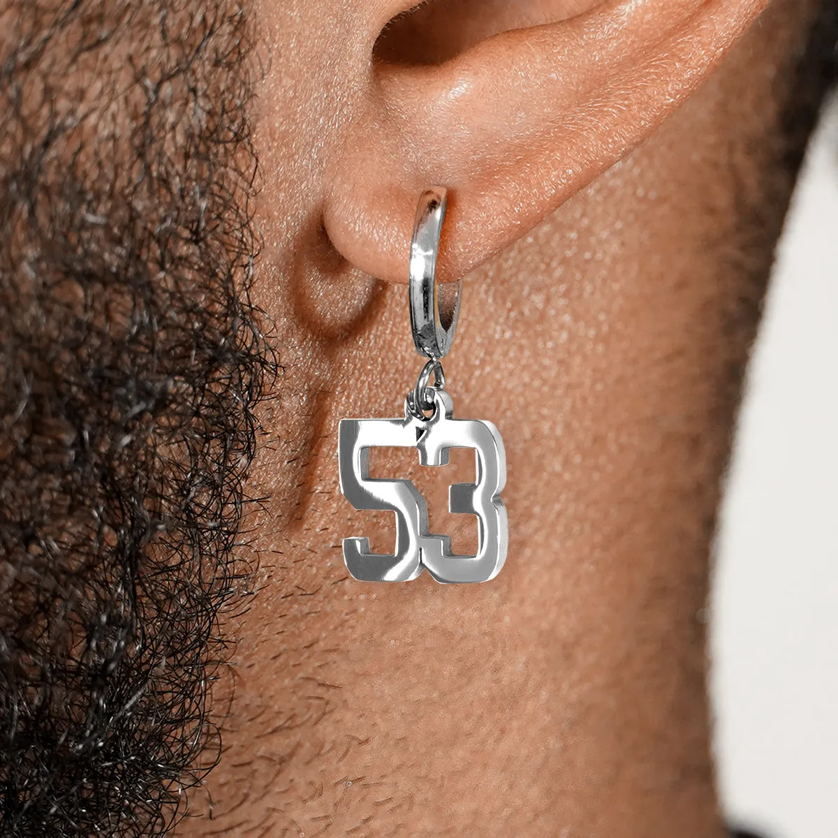 53 Number Earring - Stainless Steel