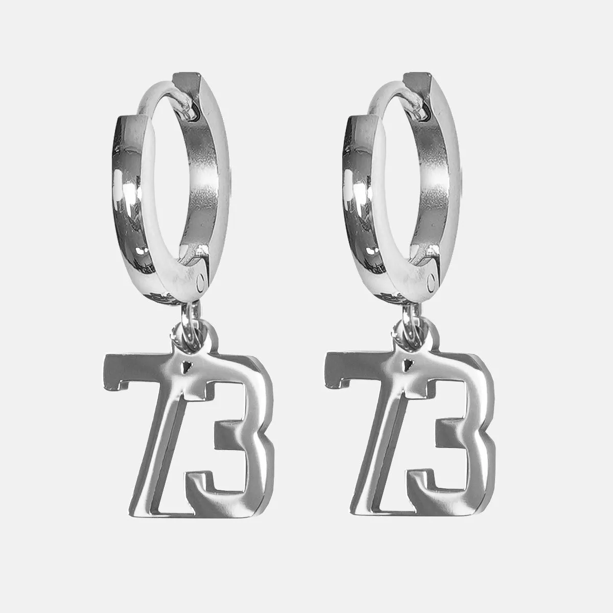 73 Number Earring - Stainless Steel