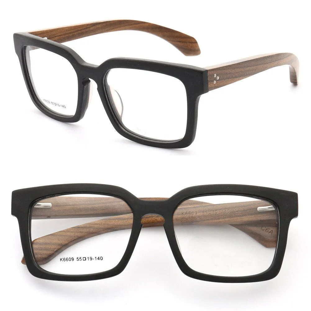 Aissuarvey Acetate Wooden Full Rim Square Frame Unisex Eyeglasses K6609