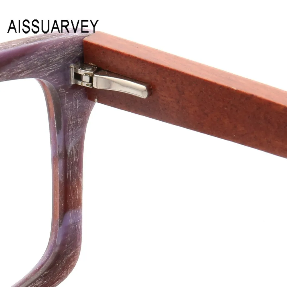 Aissuarvey Acetate Wooden Full Rim Square Frame Unisex Eyeglasses K6609