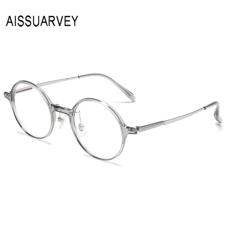 Aissuarvey Full Round Rim Titanium Acetate Frame Eyeglasses Unisex