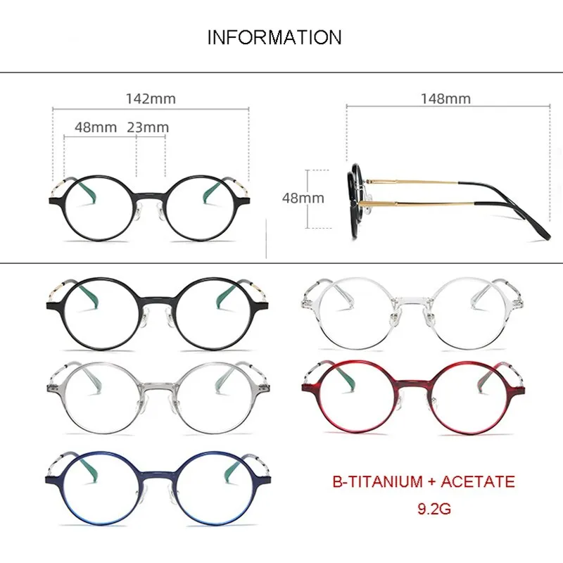 Aissuarvey Full Round Rim Titanium Acetate Frame Eyeglasses Unisex