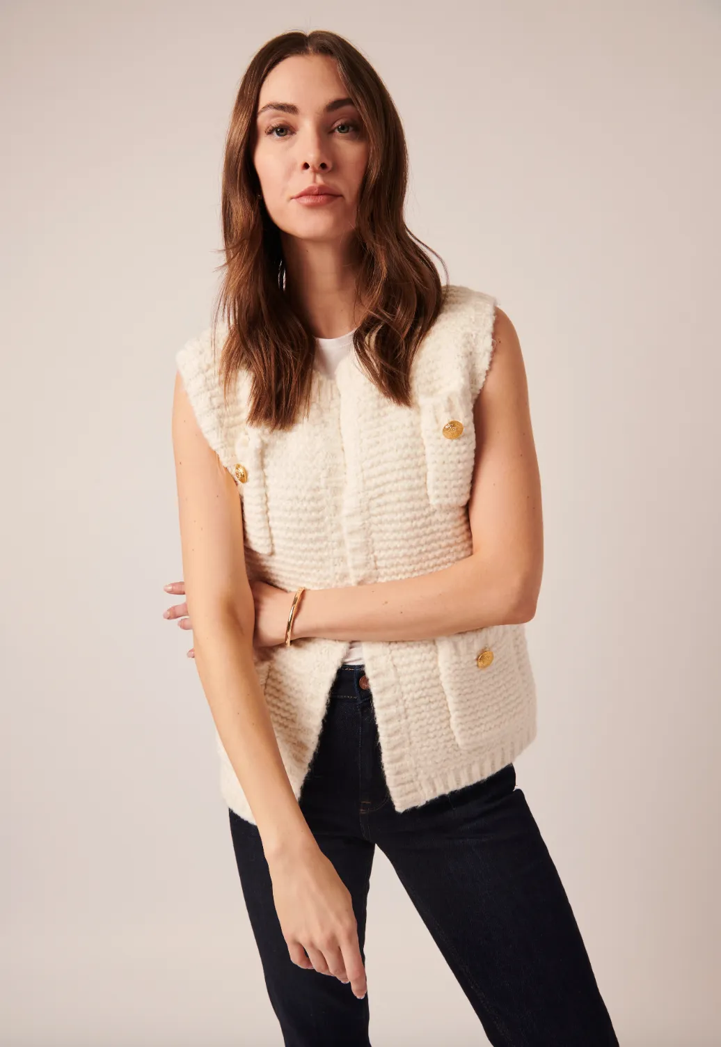 Apple Knit Vest - White