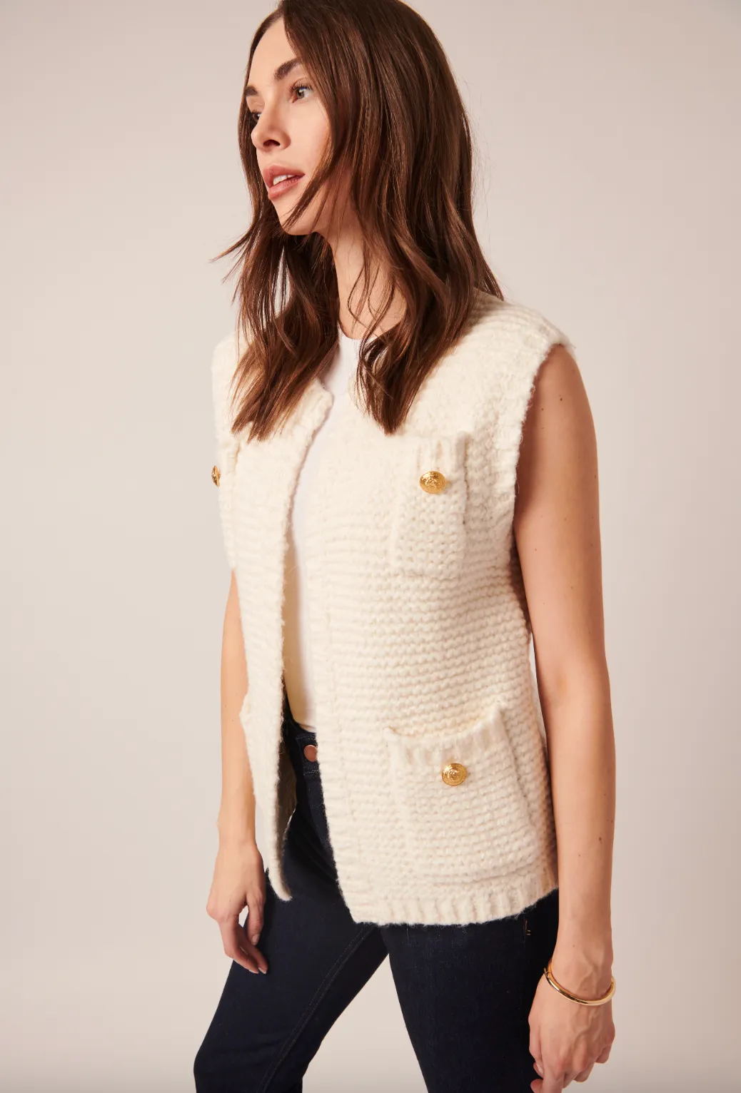 Apple Knit Vest - White