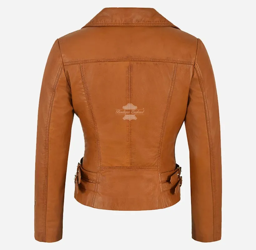 Armandell Women Leather Biker Jacket Fitted Leather Jacket