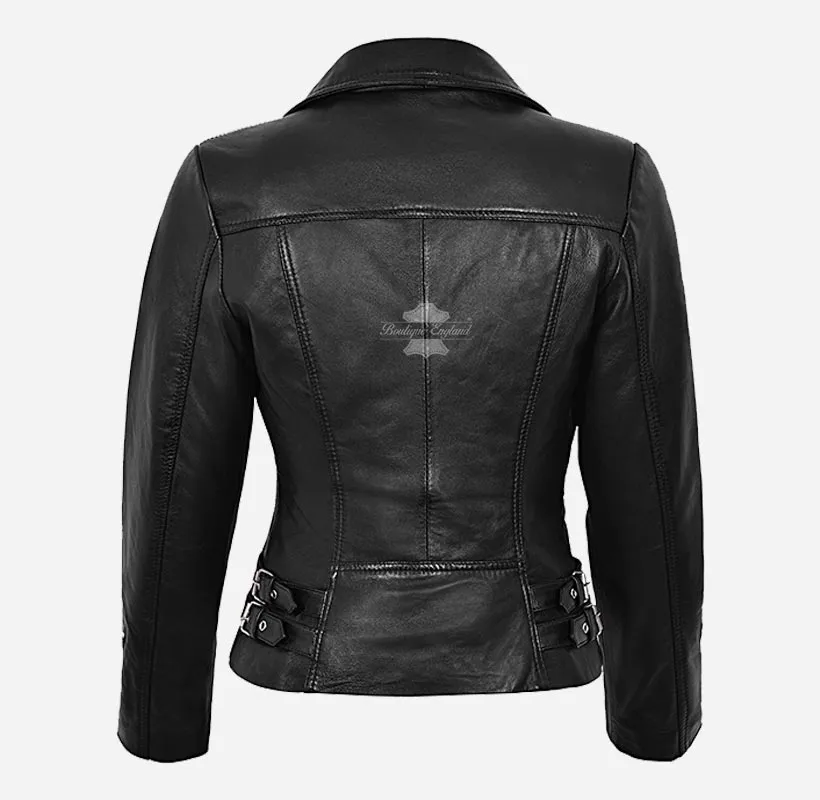 Armandell Women Leather Biker Jacket Fitted Leather Jacket