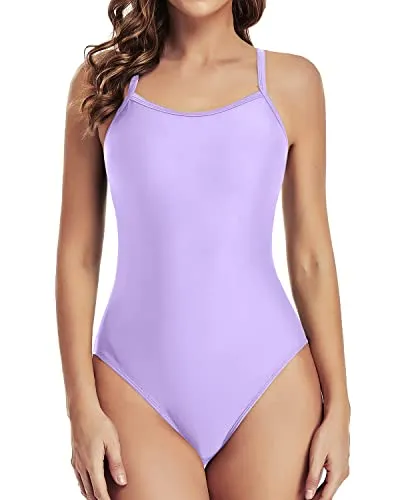 Athletic One Piece Swimsuits for Women Training Sport Tummy Control Bathing Suits