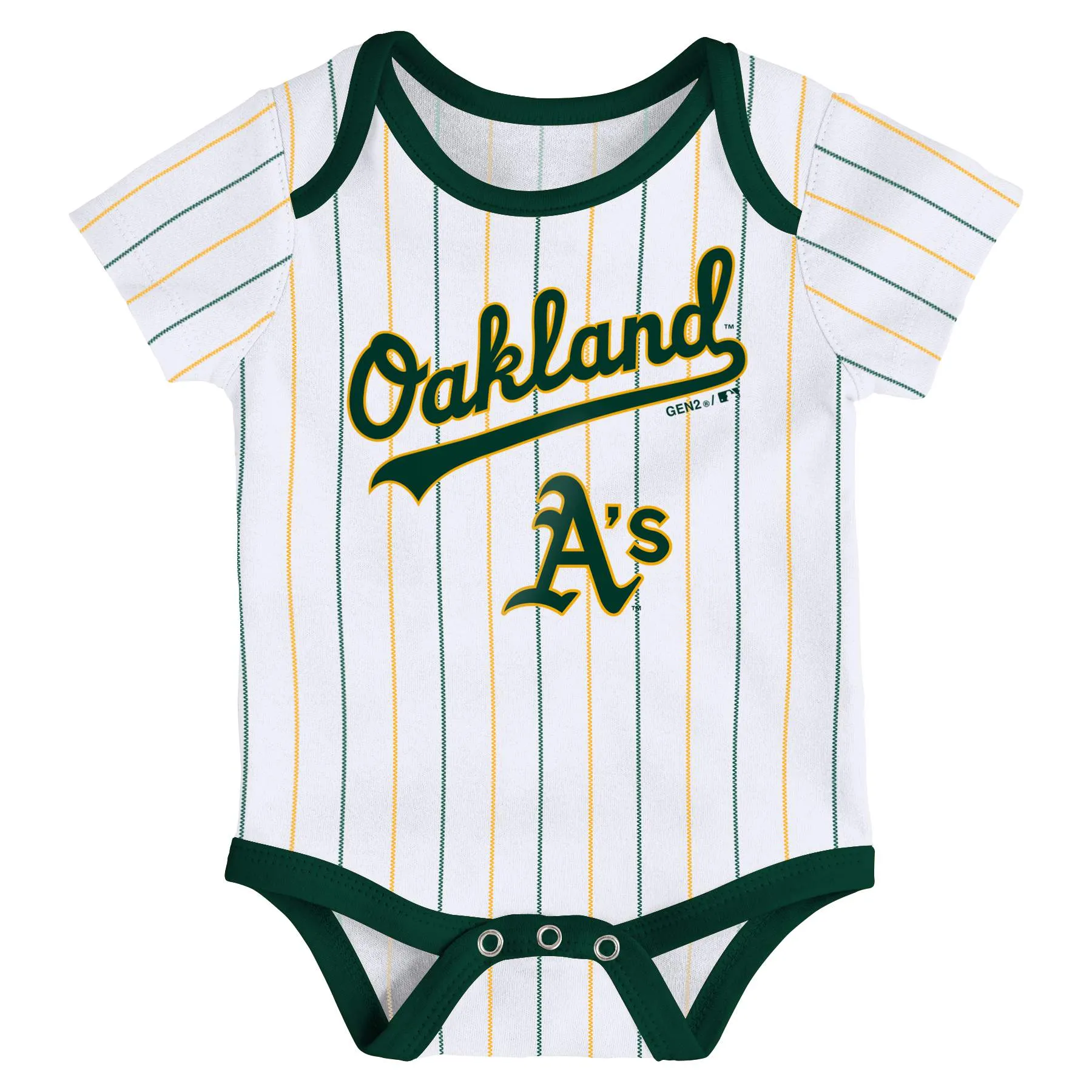 Athletics Baseball Fan 3 Pack Bodysuit Set