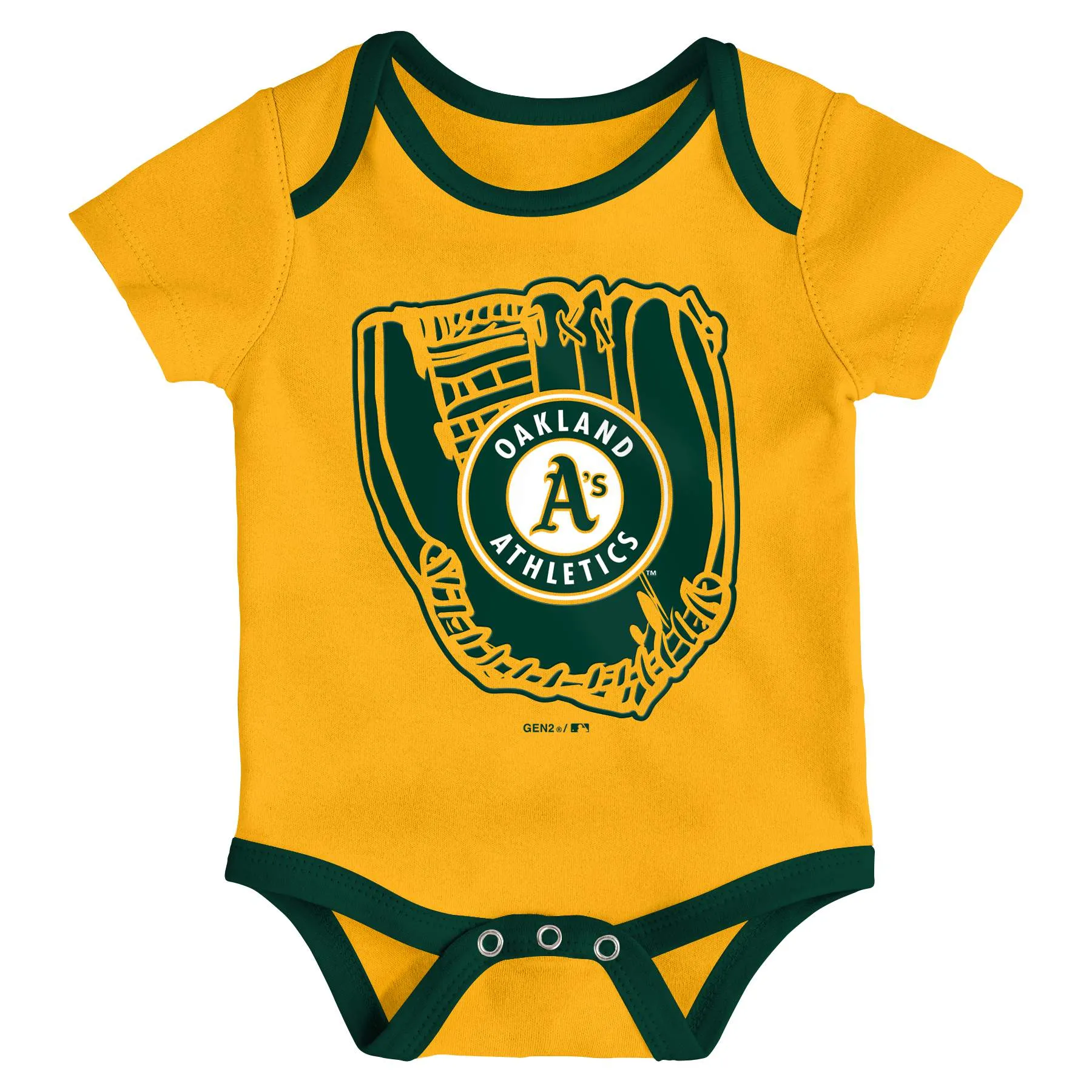 Athletics Baseball Fan 3 Pack Bodysuit Set