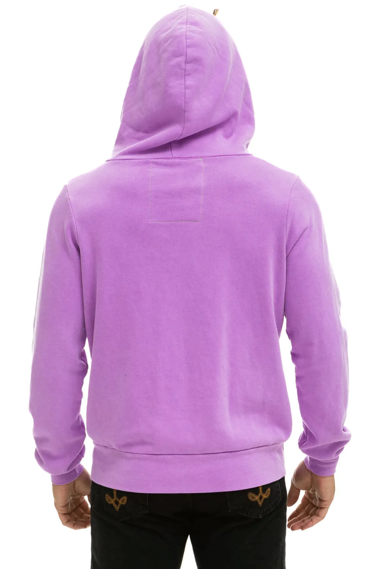 Aviator Nation 5 Stripe Zip Unisex Hoodie in NEON PURPLE // PINK