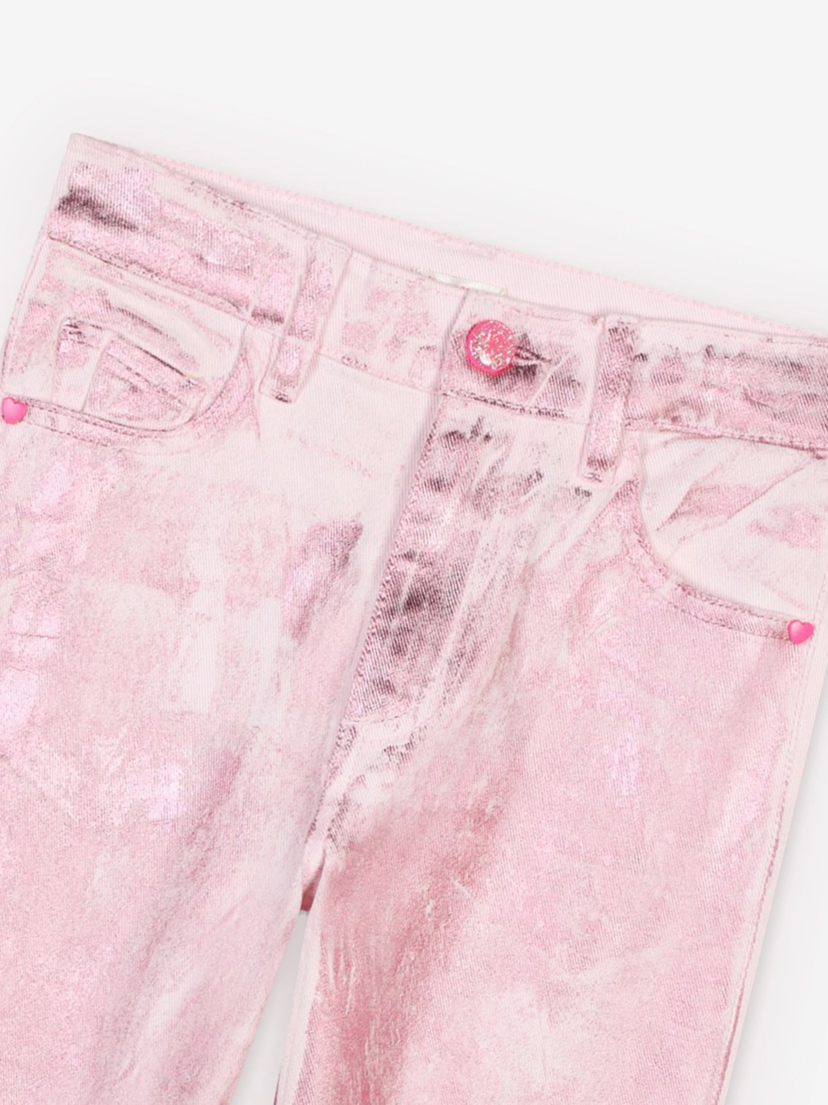 Billieblush Girls Metallic Effect Trousers in Pink