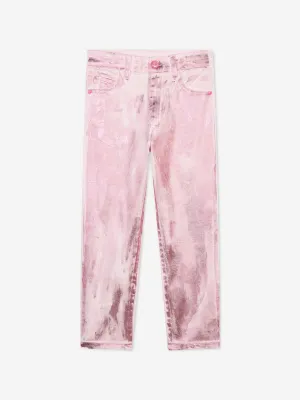 Billieblush Girls Metallic Effect Trousers in Pink