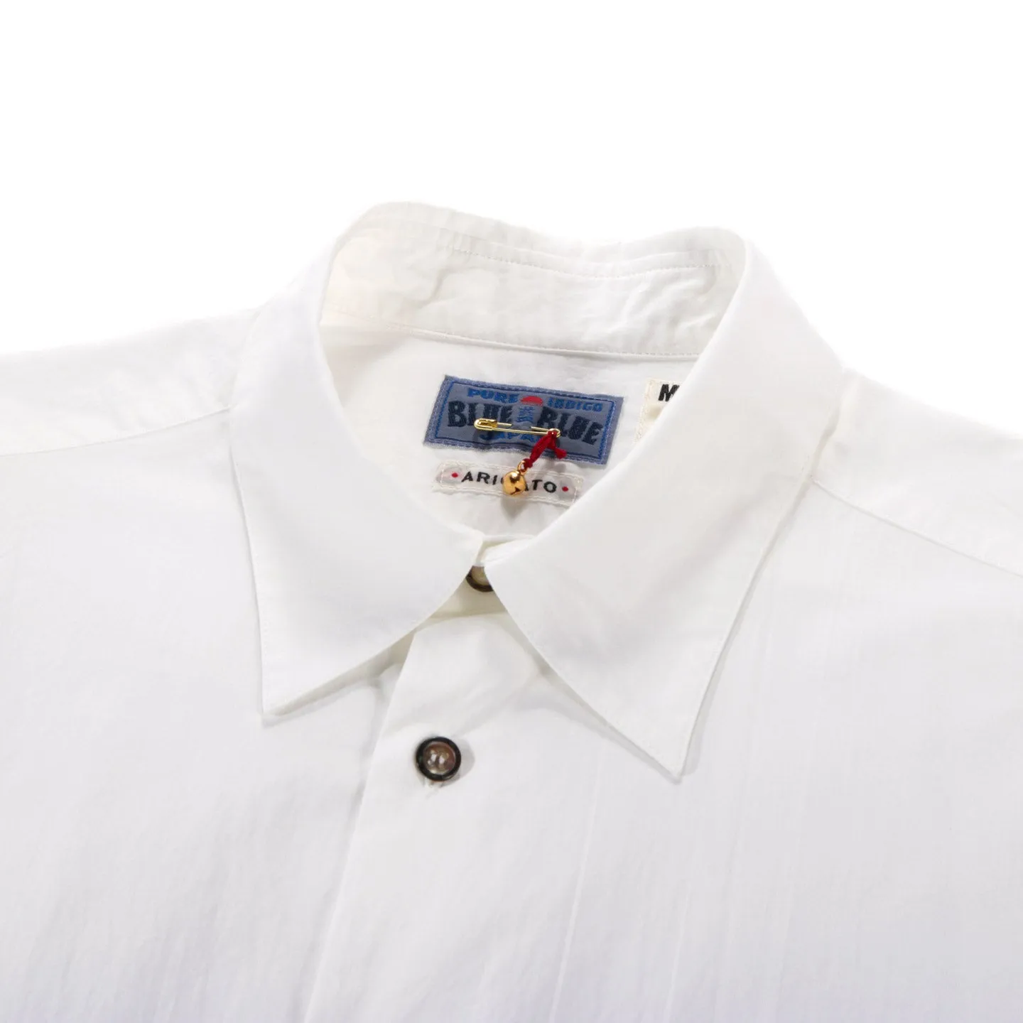 BLUE BLUE JAPAN ORGANIC COTTON REGULAR COLLAR SHIRT WHITE