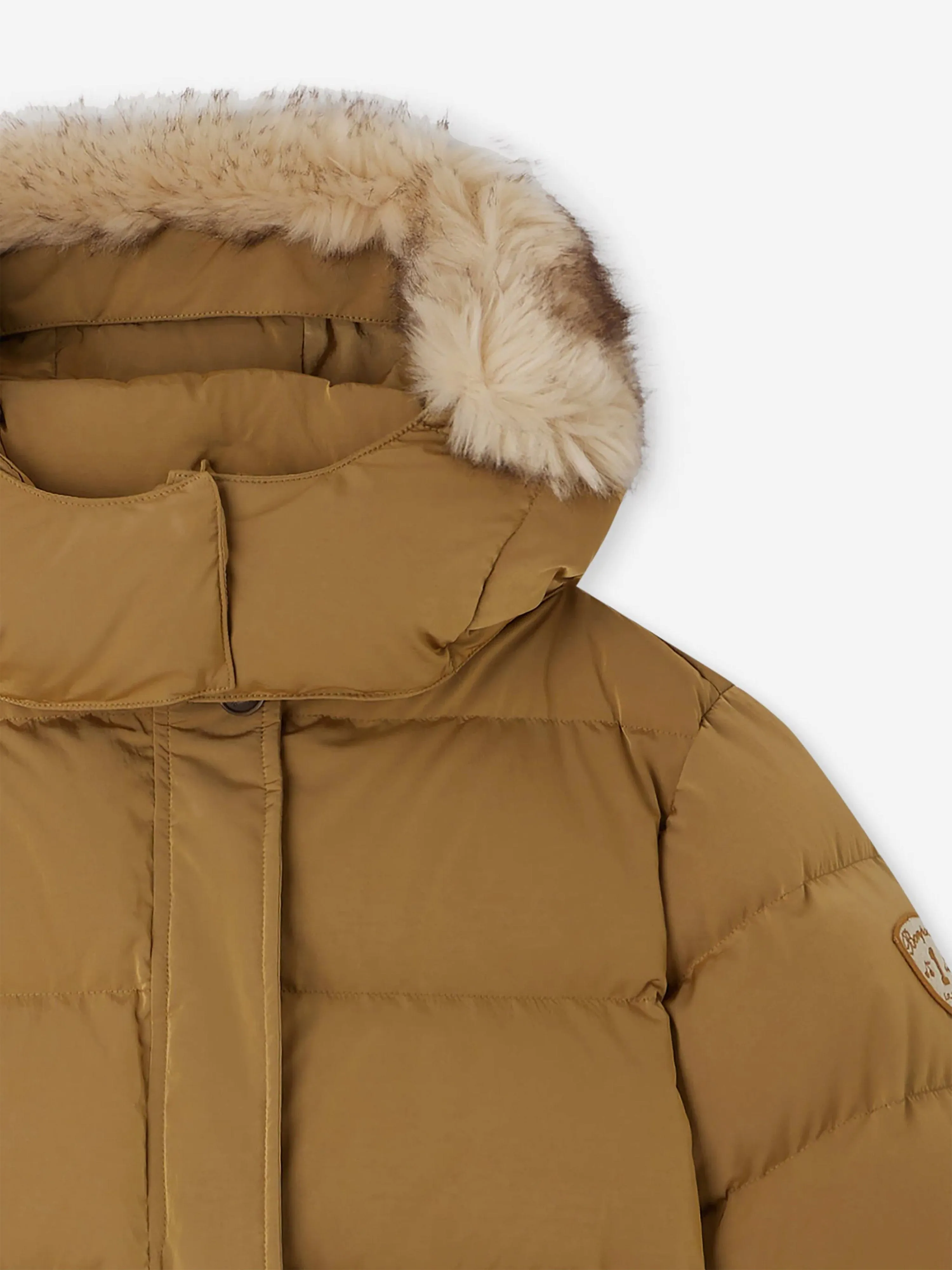 Bonpoint Girls Goldie Puffer Jacket in Brown