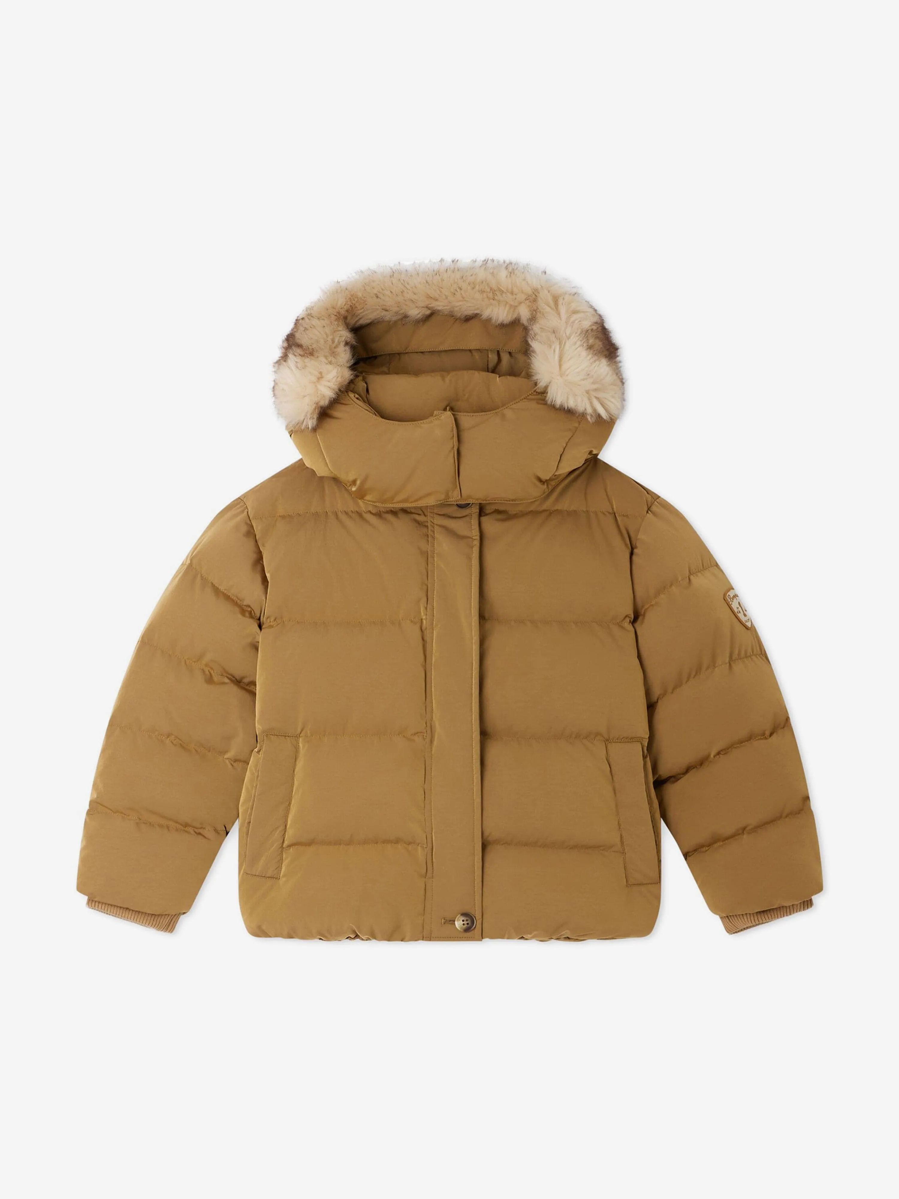 Bonpoint Girls Goldie Puffer Jacket in Brown