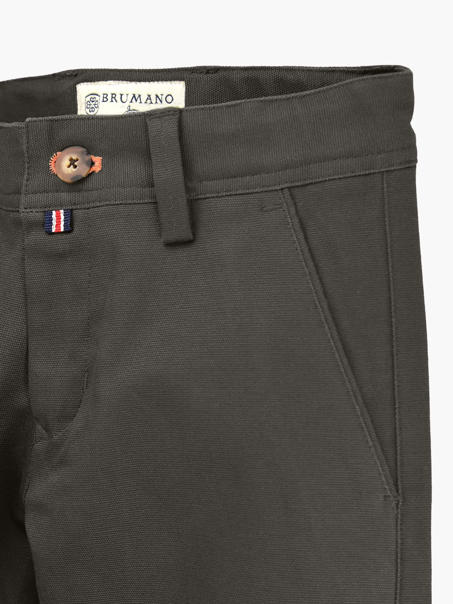 Brown Structured Casual Trouser