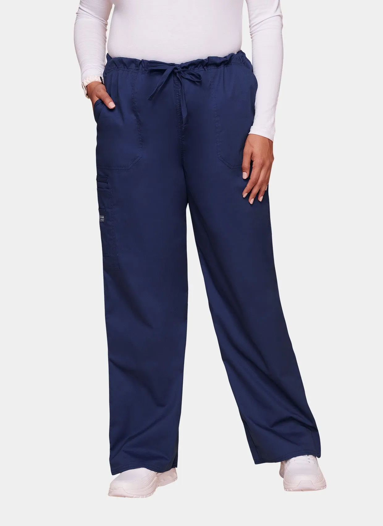 Cherokee Core Stretch Unisex Drawstring Cargo Scrub Trousers WWE4043 - Navy