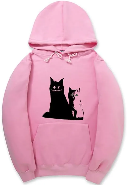 CORIRESHA Cat Lovers Hoodie Long Sleeve Kangaroo Pocket Cotton Cozy Cute Sweatshirt