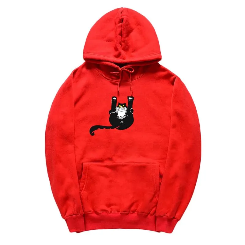 CORIRESHA Teen Funny Cat Hoodie Casual Drawstring Kangaroo Pocket Basic Cute Sweatshirt