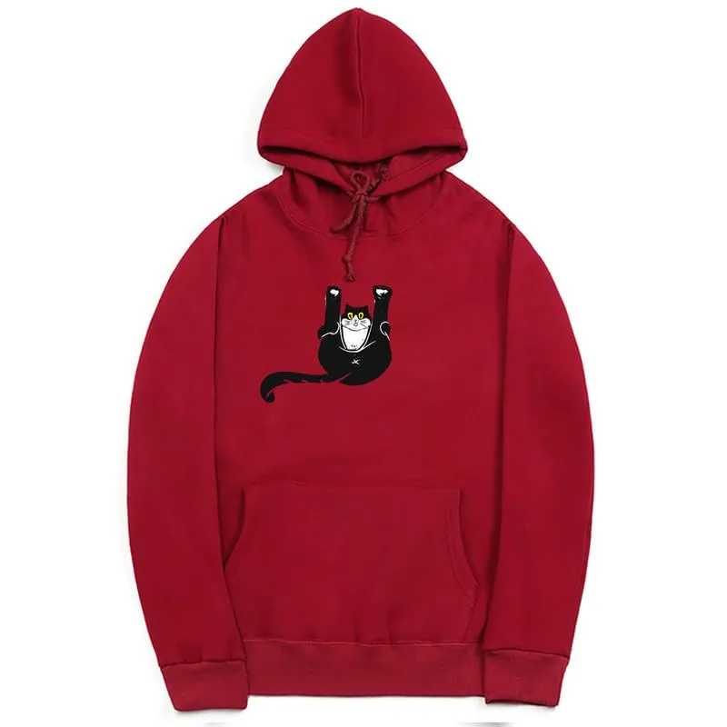 CORIRESHA Teen Funny Cat Hoodie Casual Drawstring Kangaroo Pocket Basic Cute Sweatshirt