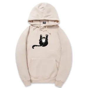 CORIRESHA Teen Funny Cat Hoodie Casual Drawstring Kangaroo Pocket Basic Cute Sweatshirt