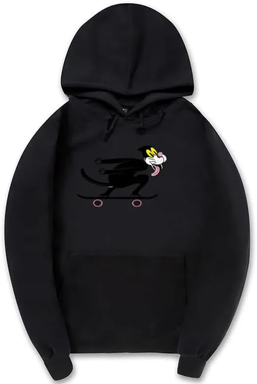 CORIRESHA Teen Skateboard Cat Hoodie Long Sleeve Drawstring Kangaroo Pocket Cute Sweatshirt