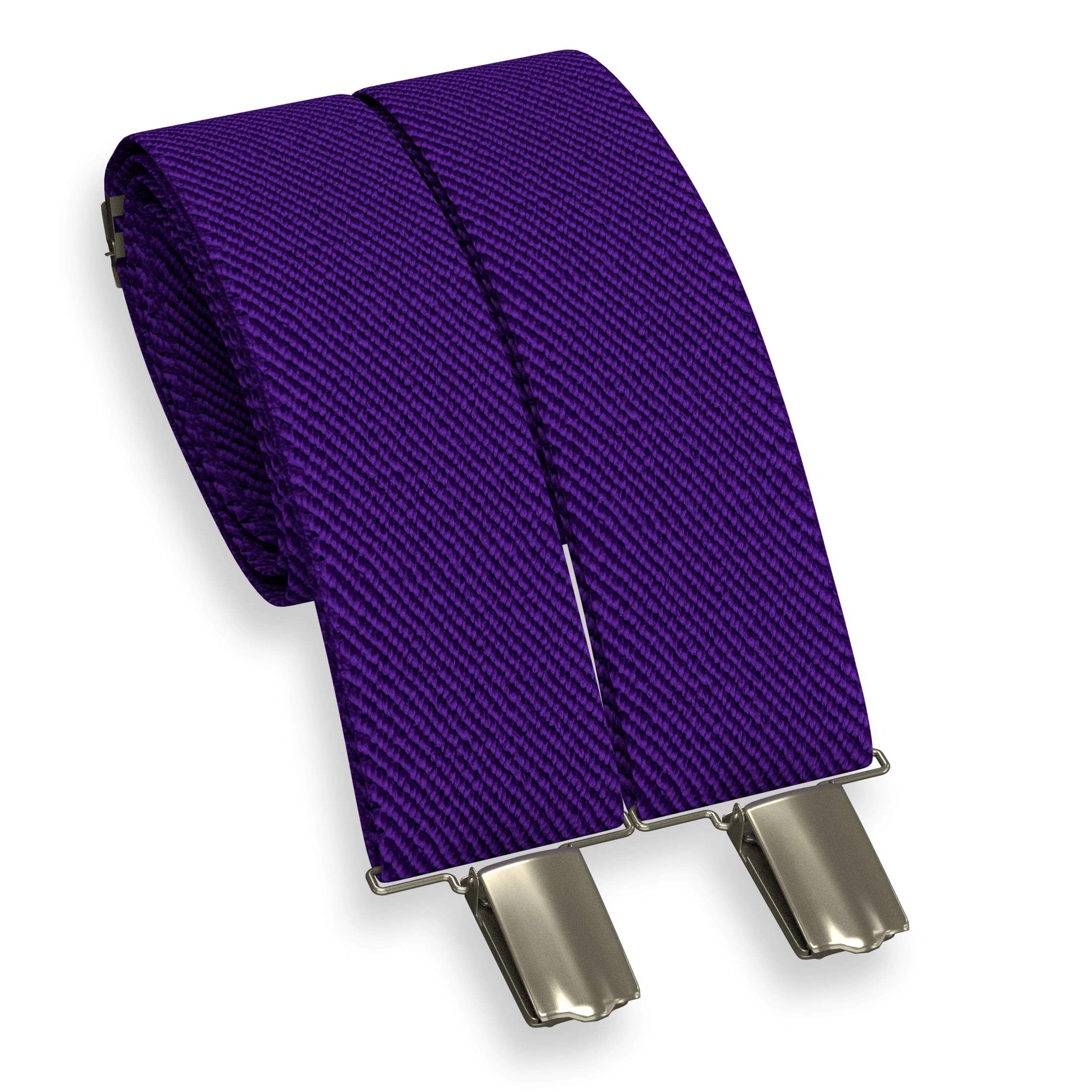 Dark Purple Slim Suspenders for Men & Women Boys & Girls Y-back Shape 1 inch wide