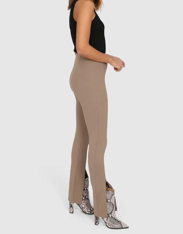 Darlo taupe zip split leggings