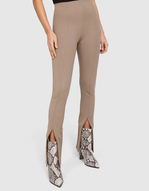 Darlo taupe zip split leggings