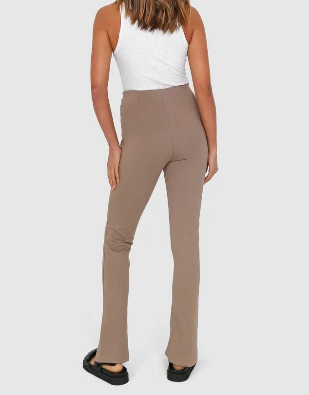 Darlo taupe zip split leggings