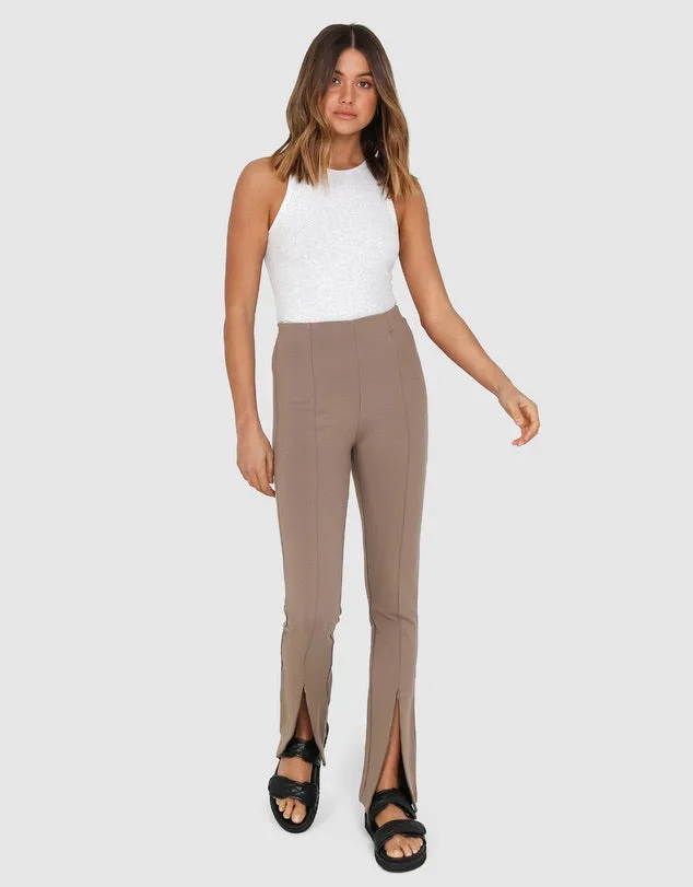 Darlo taupe zip split leggings