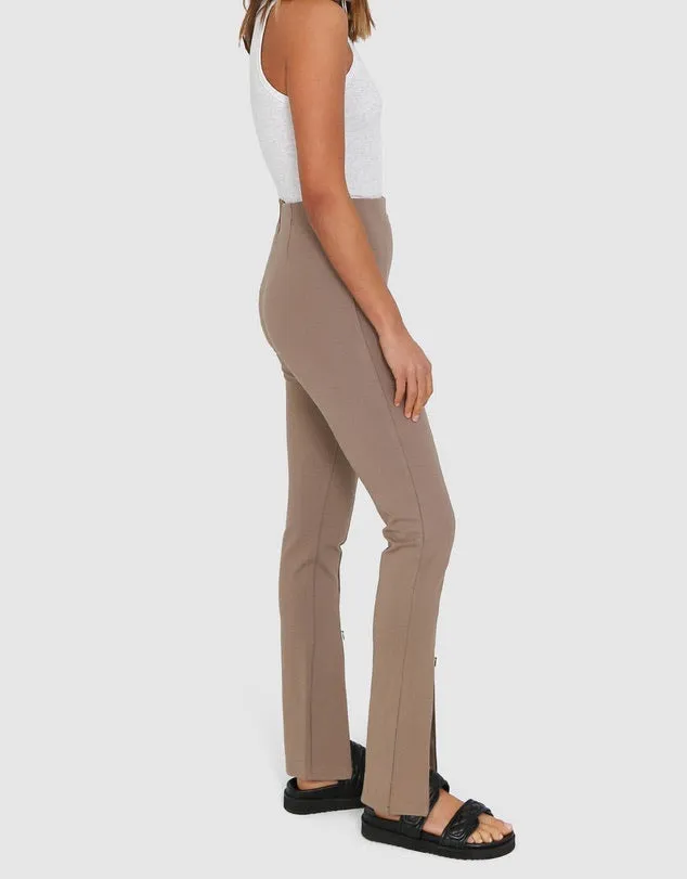 Darlo taupe zip split leggings