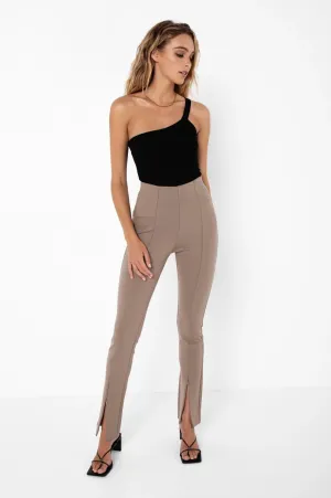 Darlo taupe zip split leggings