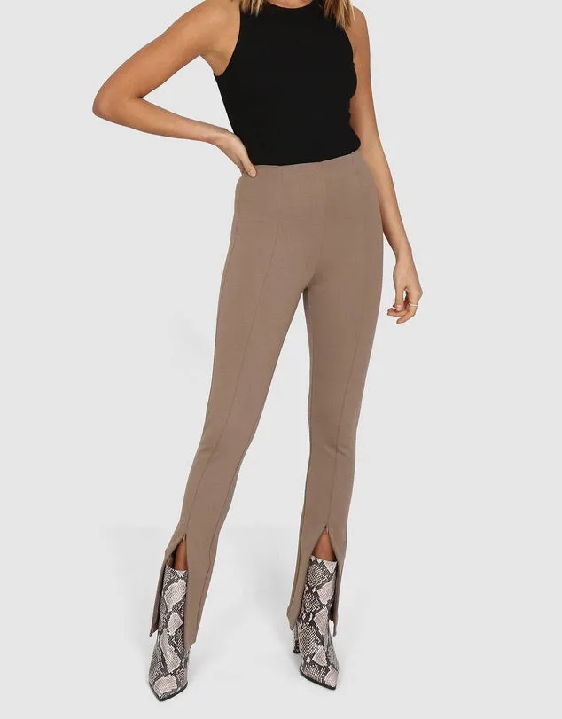 Darlo taupe zip split leggings