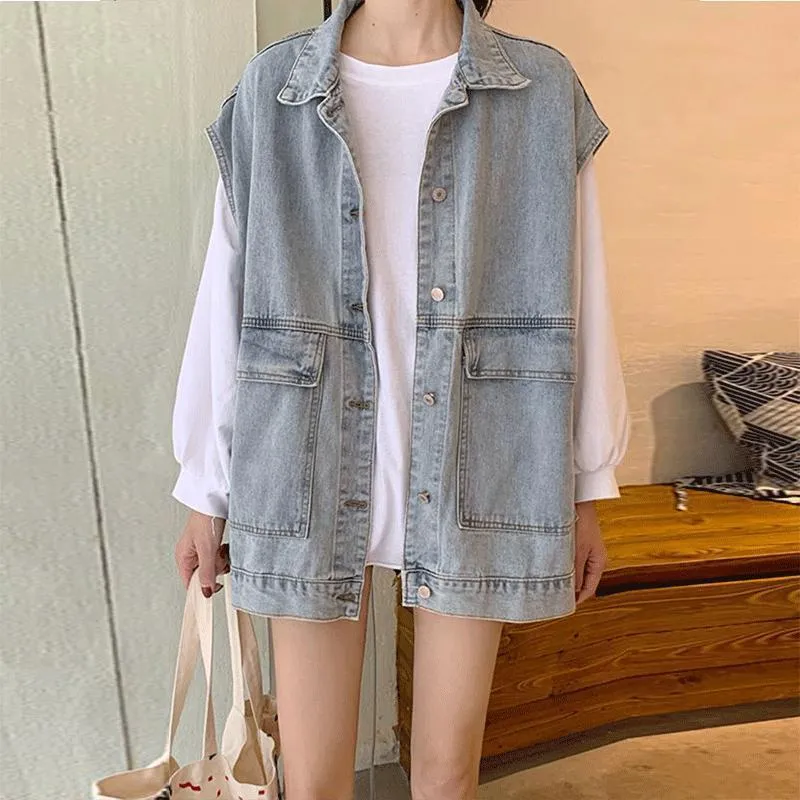 Denim Women Korean CHIC Loose All-Matching Student Tops Jacket Vintage Outerwear