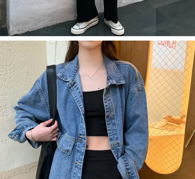 Denim Women Korean CHIC Loose All-Matching Student Tops Jacket Vintage Outerwear