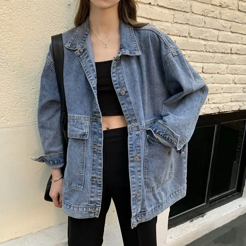 Denim Women Korean CHIC Loose All-Matching Student Tops Jacket Vintage Outerwear