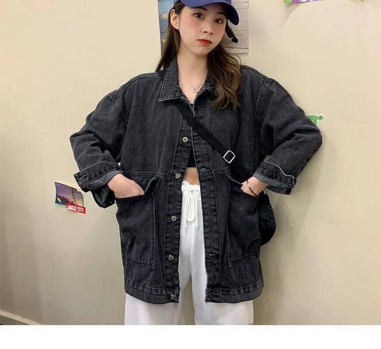 Denim Women Korean CHIC Loose All-Matching Student Tops Jacket Vintage Outerwear