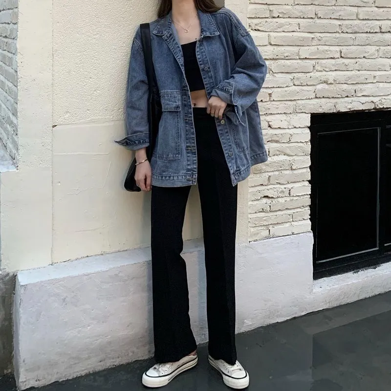 Denim Women Korean CHIC Loose All-Matching Student Tops Jacket Vintage Outerwear