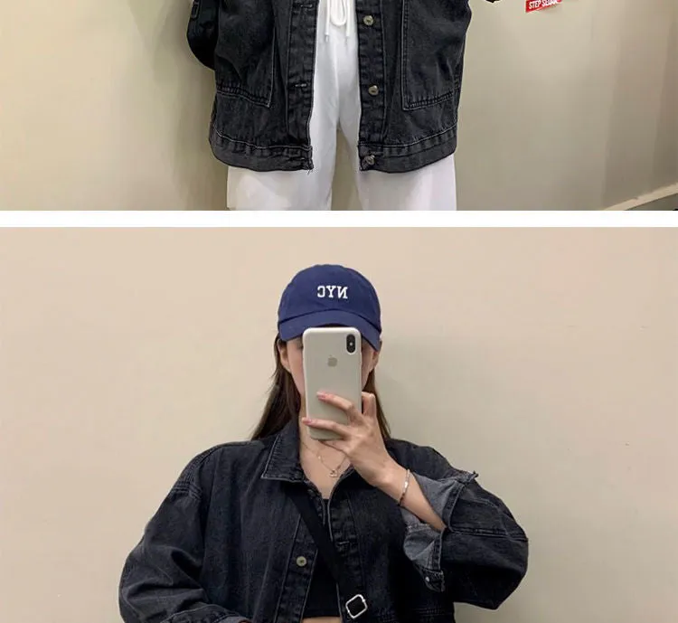 Denim Women Korean CHIC Loose All-Matching Student Tops Jacket Vintage Outerwear