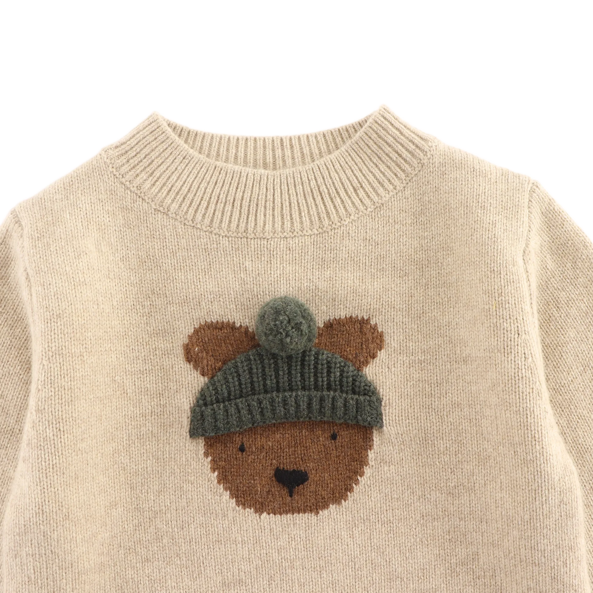 Denn Merino Wool Sweater | Bear | Biscotti Melange