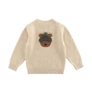 Denn Merino Wool Sweater | Bear | Biscotti Melange