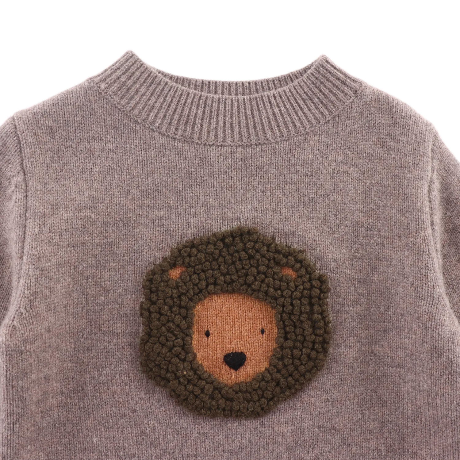 Denn Merino Wool Sweater | Leo | Dark Taupe Melange