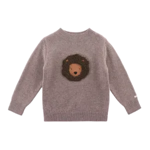 Denn Merino Wool Sweater | Leo | Dark Taupe Melange