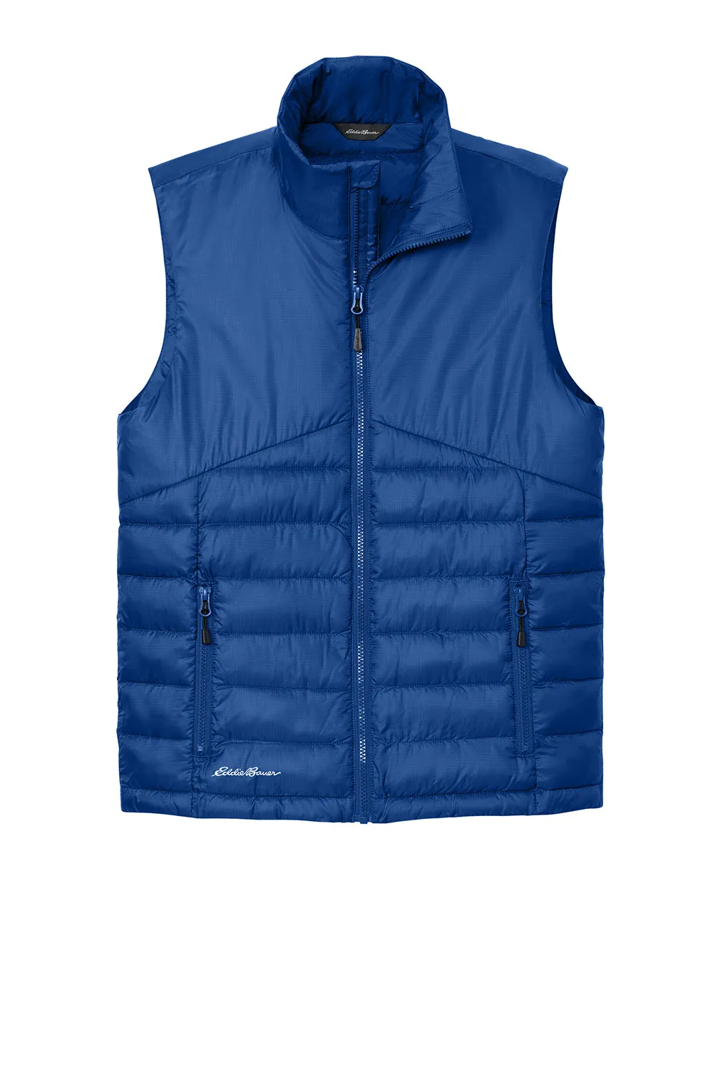 Eddie Bauer Mens Water Resistant Quilted Full Zip Vest - Cobalt Blue