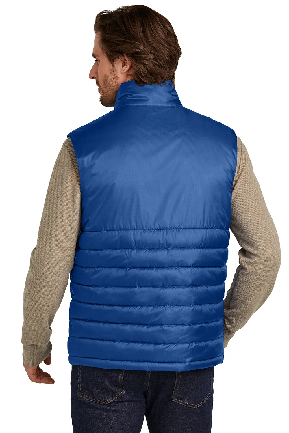 Eddie Bauer Mens Water Resistant Quilted Full Zip Vest - Cobalt Blue