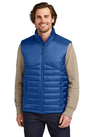 Eddie Bauer Mens Water Resistant Quilted Full Zip Vest - Cobalt Blue