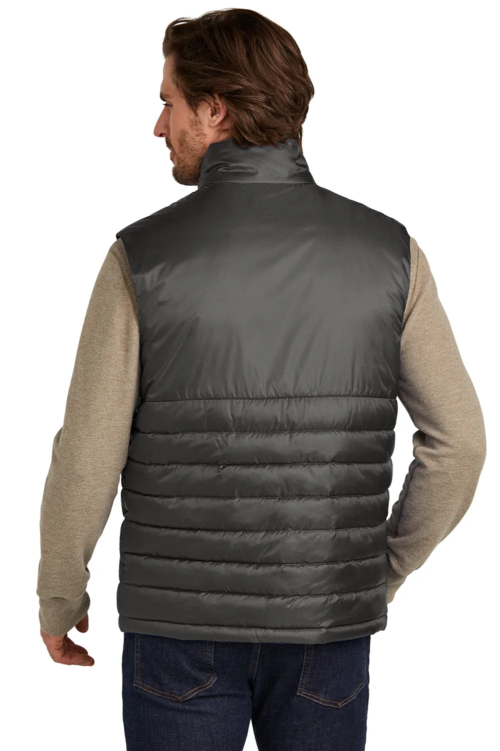 Eddie Bauer Mens Water Resistant Quilted Full Zip Vest - Iron Gate Grey