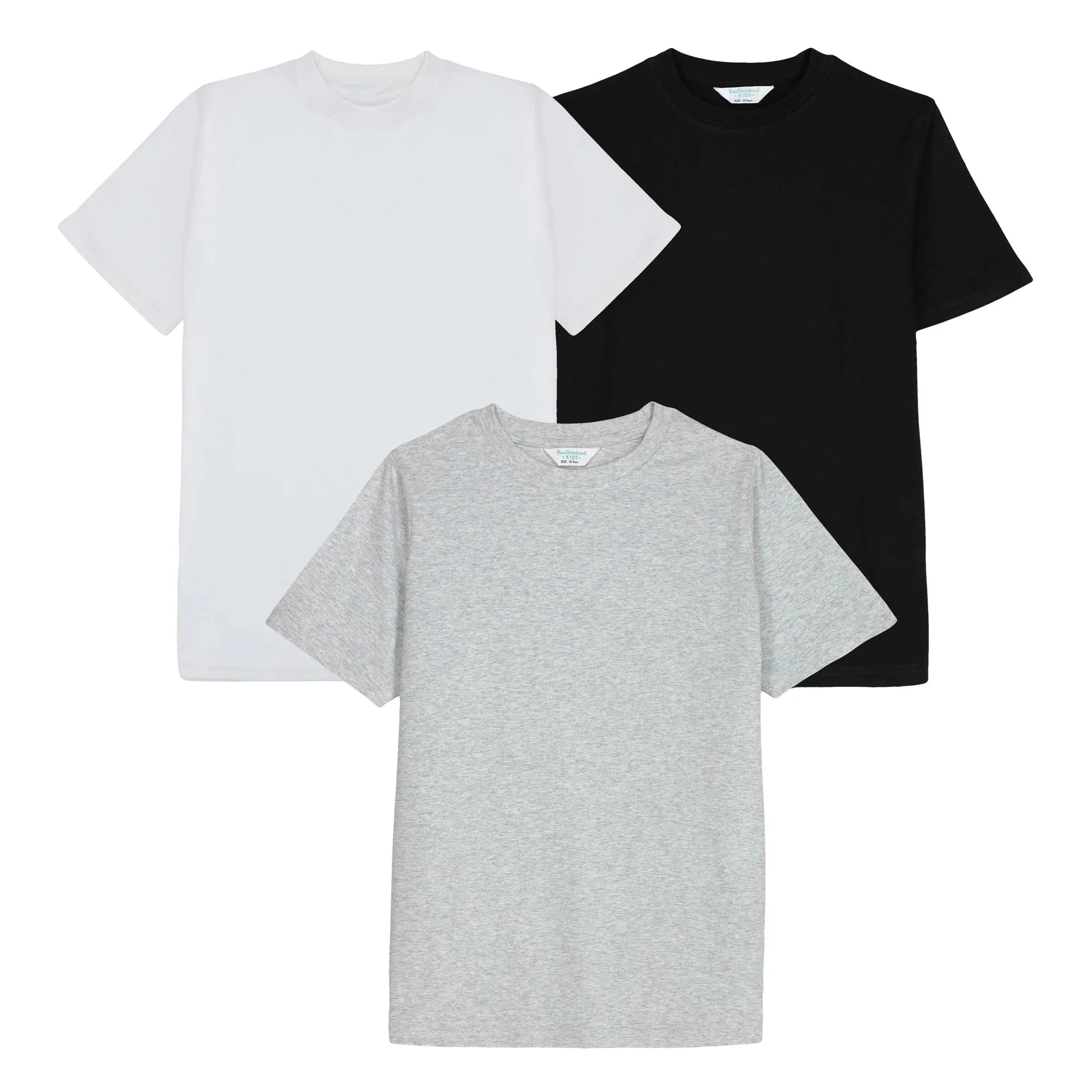 FB-3146 White, Black, & Light Mélange 3PK T-Shirts